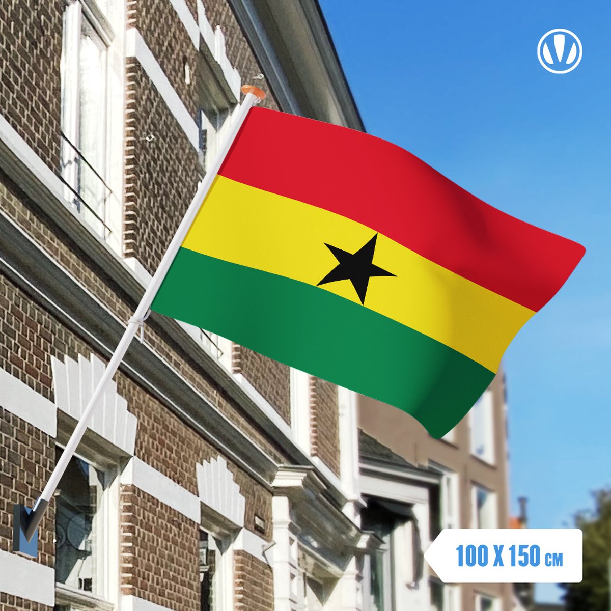 Vlag Ghana 100x150cm