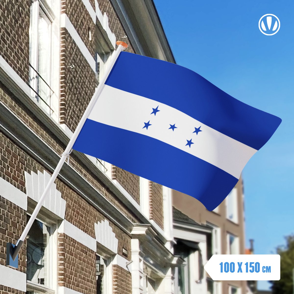 Vlag Honduras 100x150cm - Glanspoly