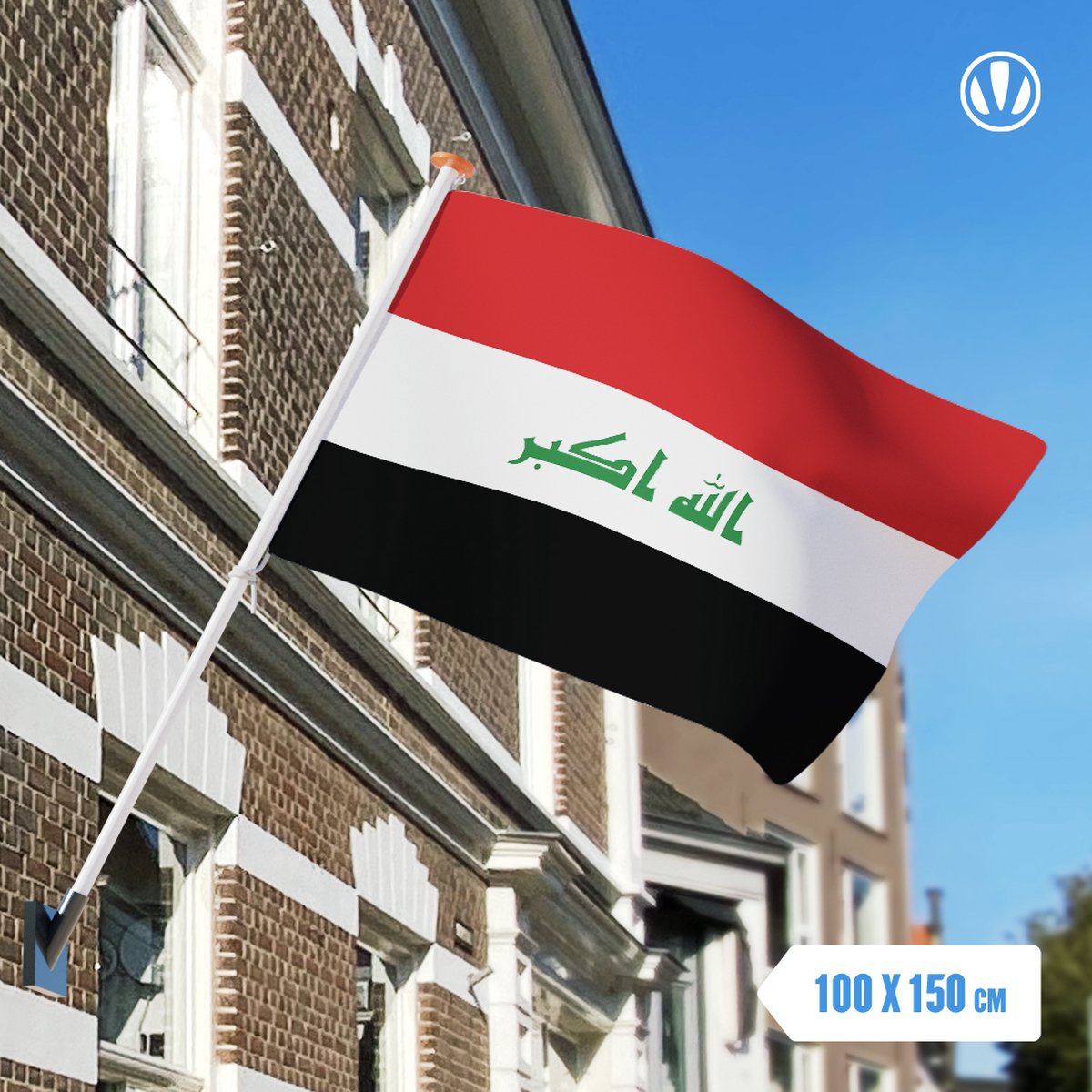 Vlag Irak 100x150cm - Spunpoly