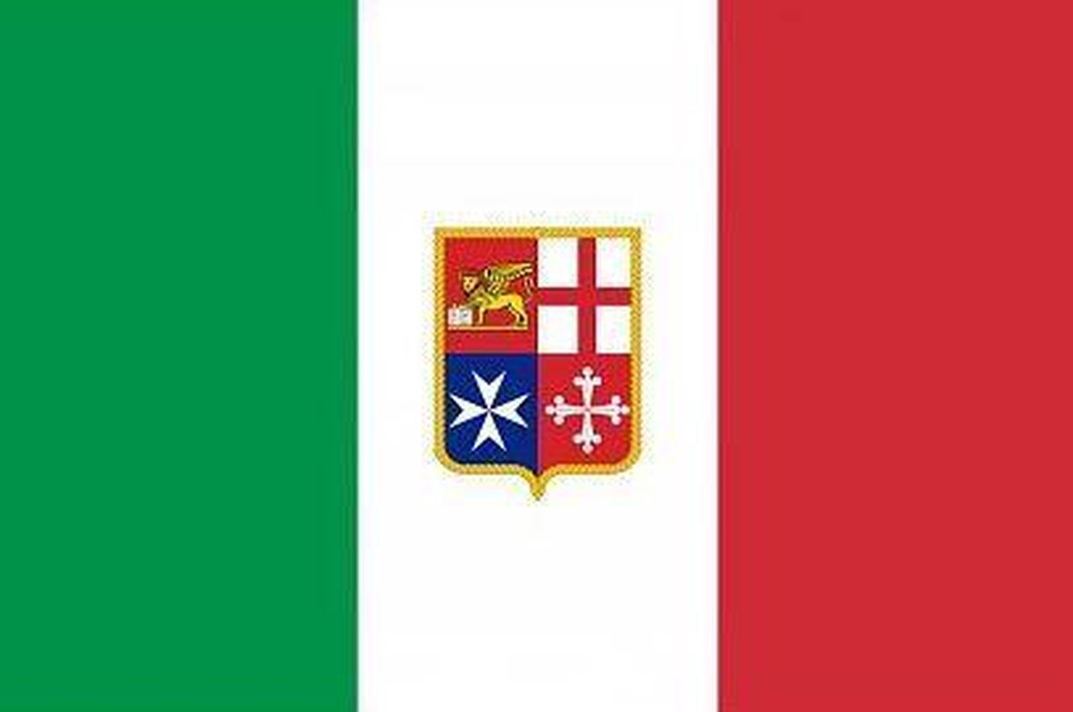 Vlag Italië met wapen 70x100cm