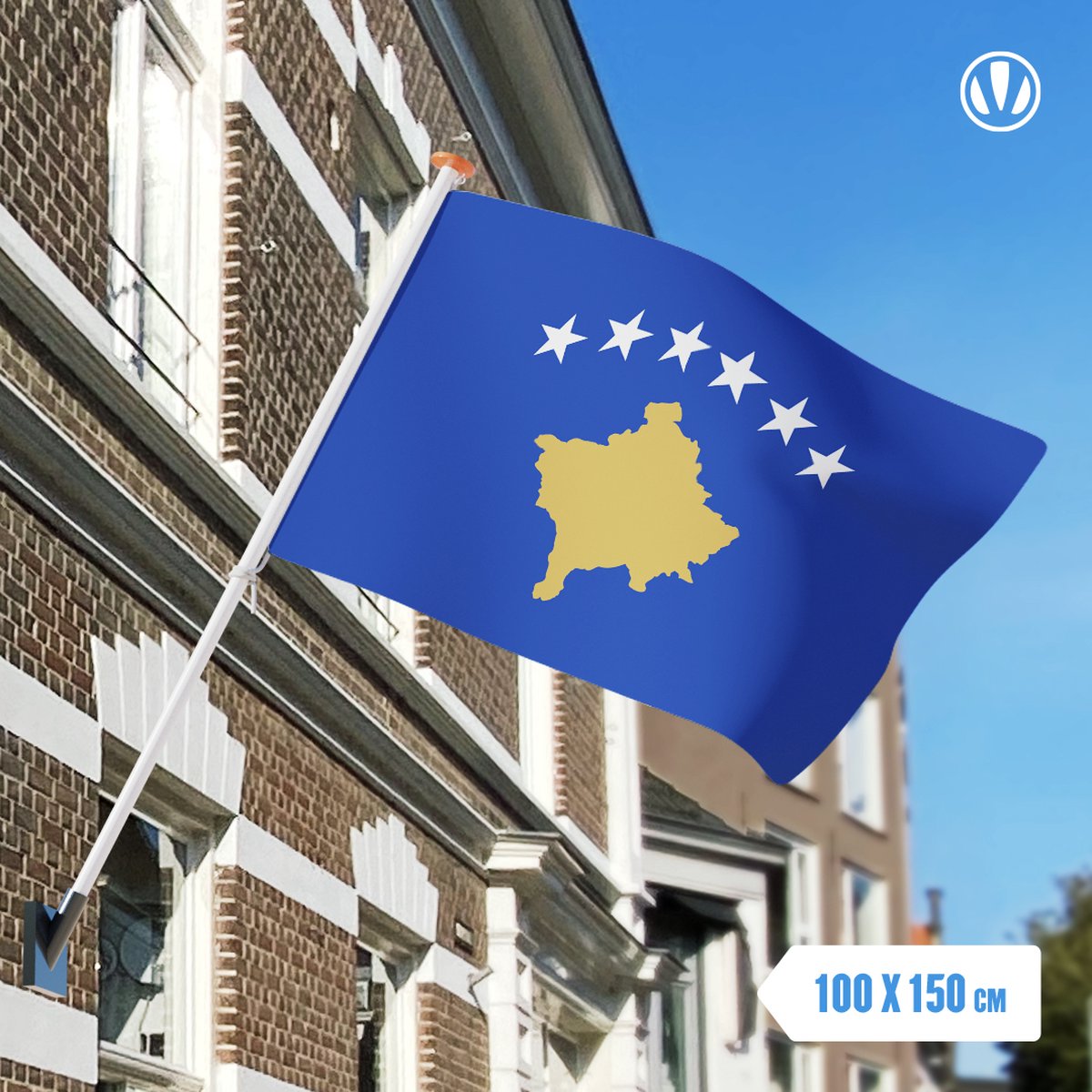 Vlag Kosovo 100x150cm - Spunpoly