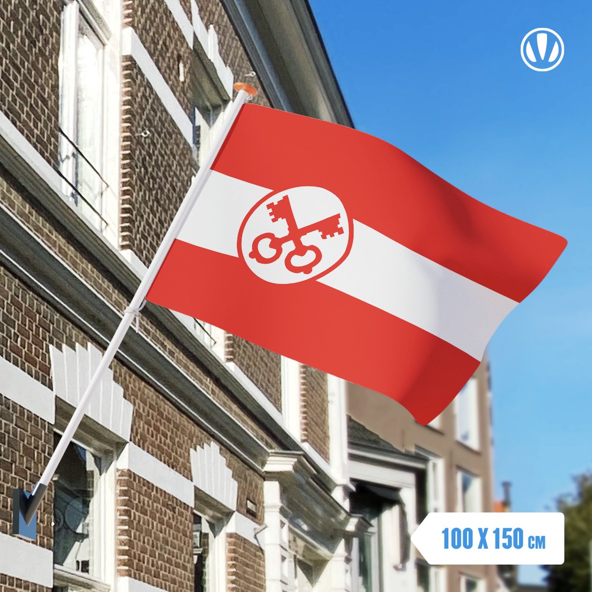 Vlag Leiden 100x150cm