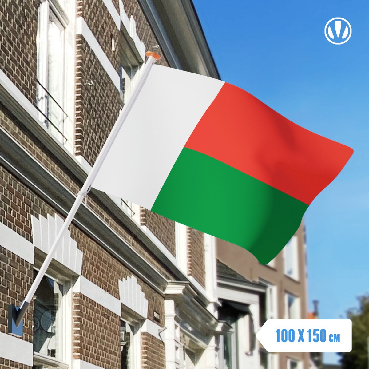 Vlag Madagaskar 100x150cm - Glanspoly