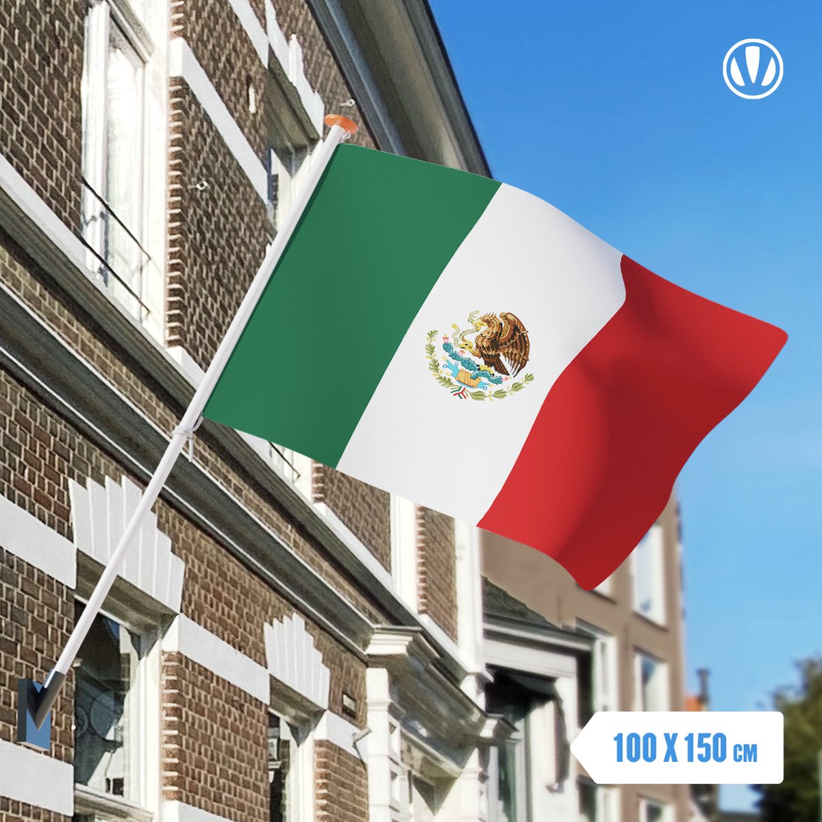 Vlag Mexico 100x150cm - Spunpoly