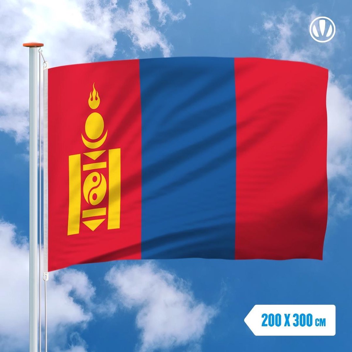 Vlag Mongolie 200x300cm