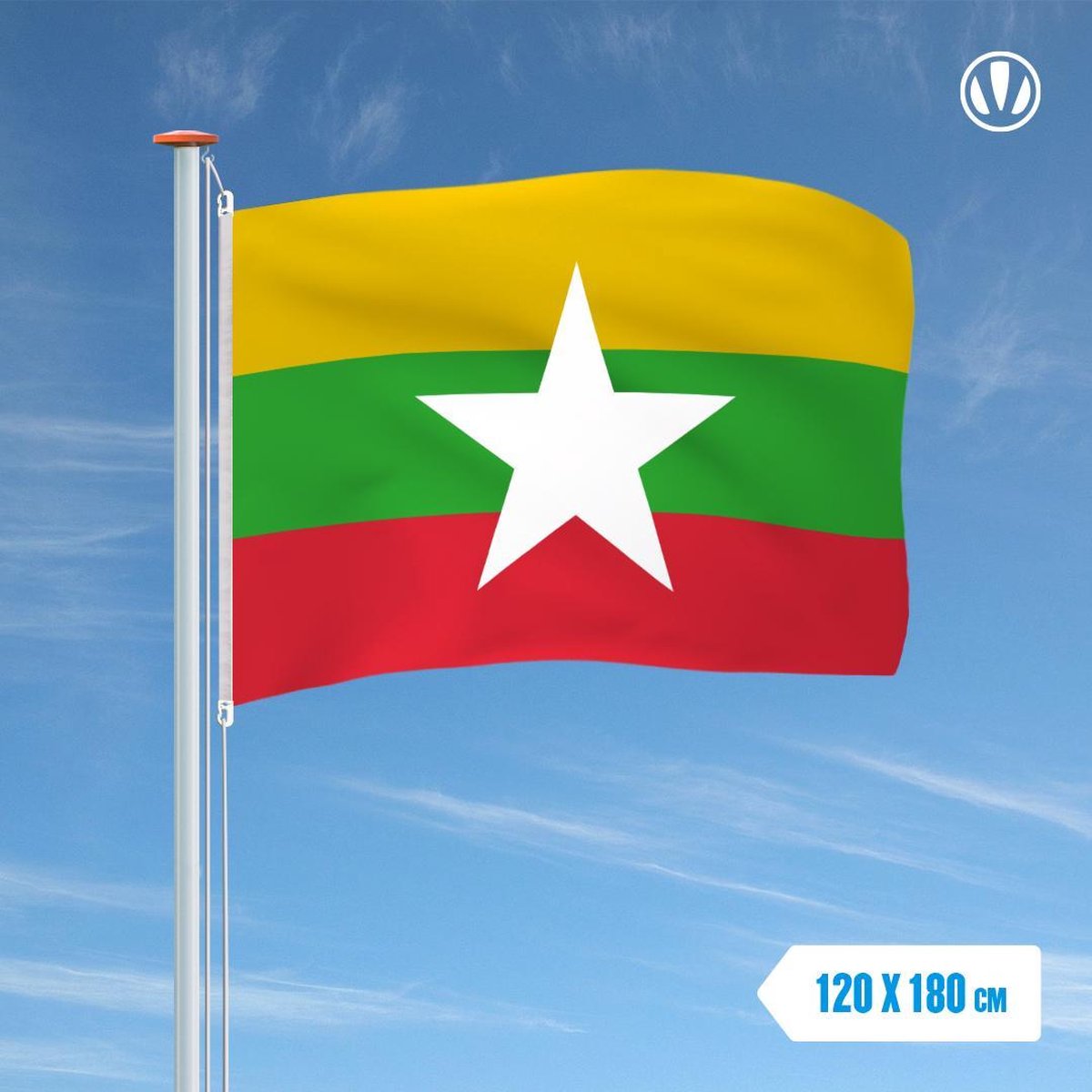 Vlag Myanmar 120x180cm