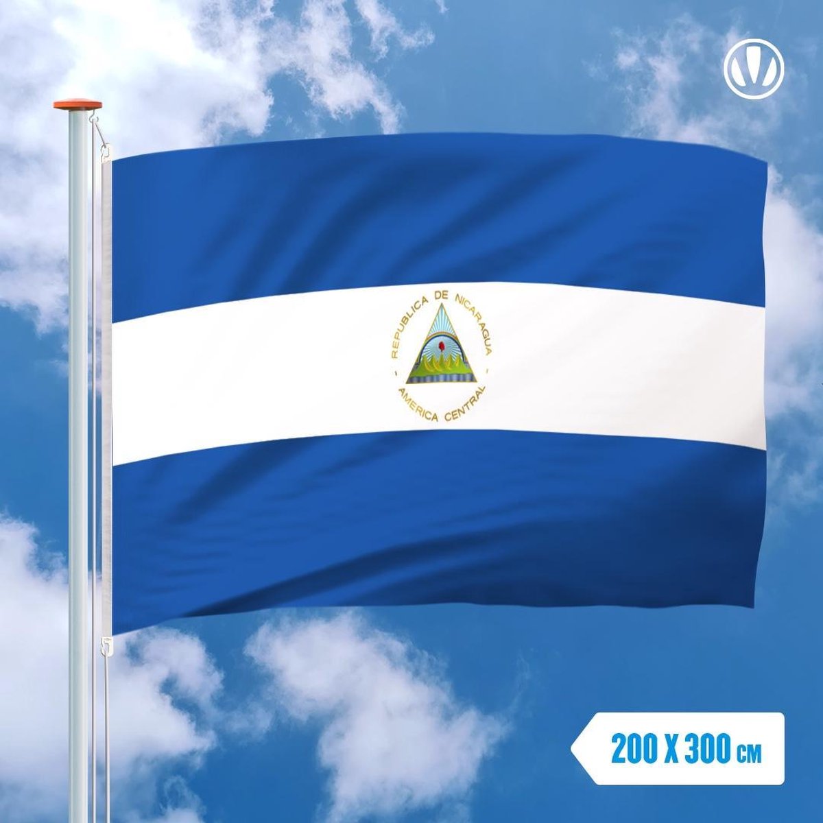 Vlag Nicaragua 200x300cm