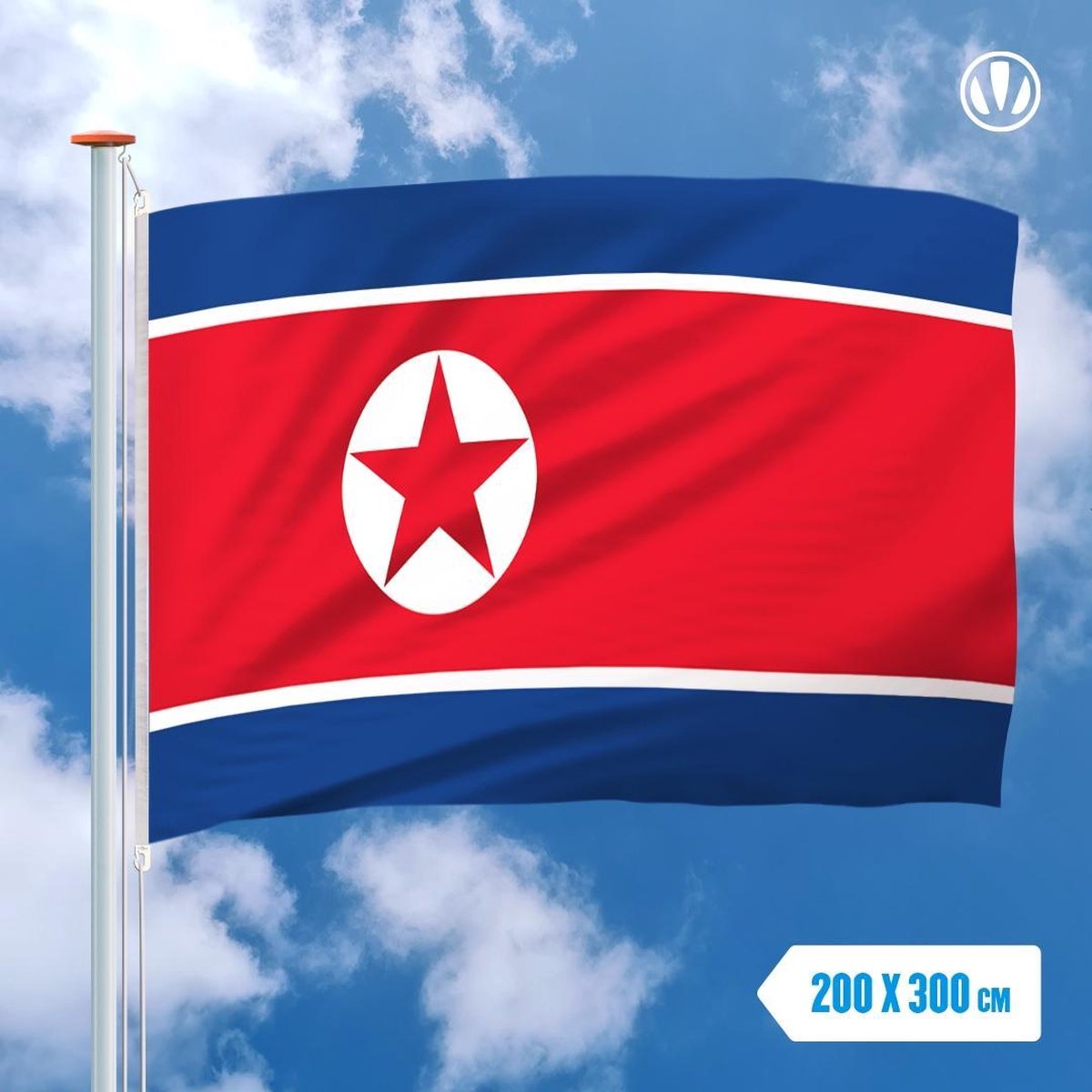 Vlag Noord-Korea 200x300cm