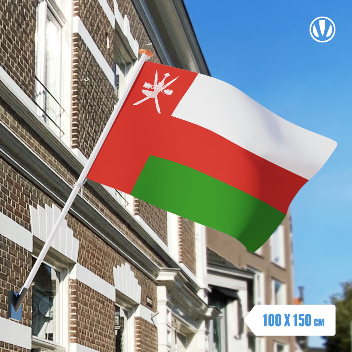 Vlag Oman 100x150cm - Glanspoly