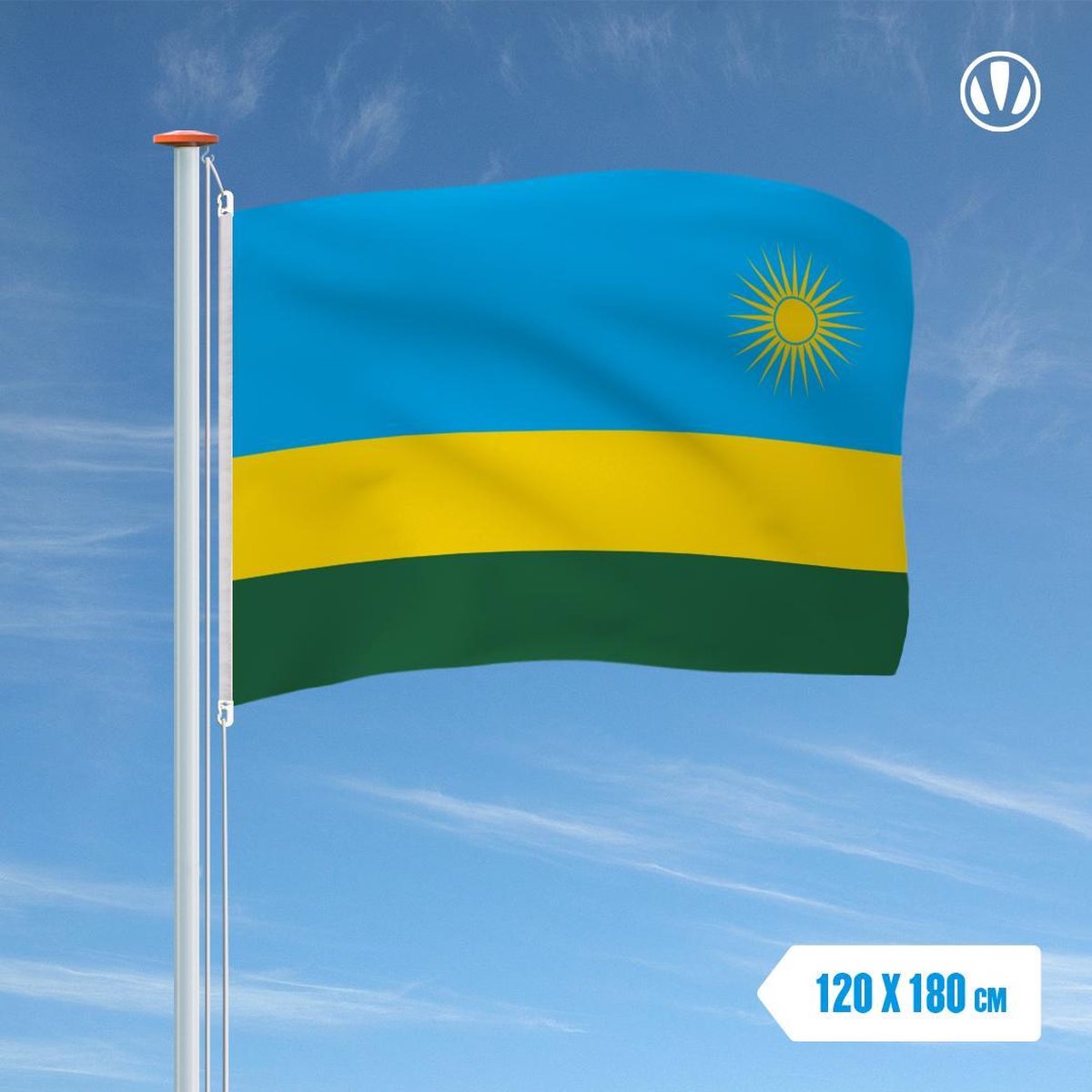 Vlag Rwanda 120x180cm