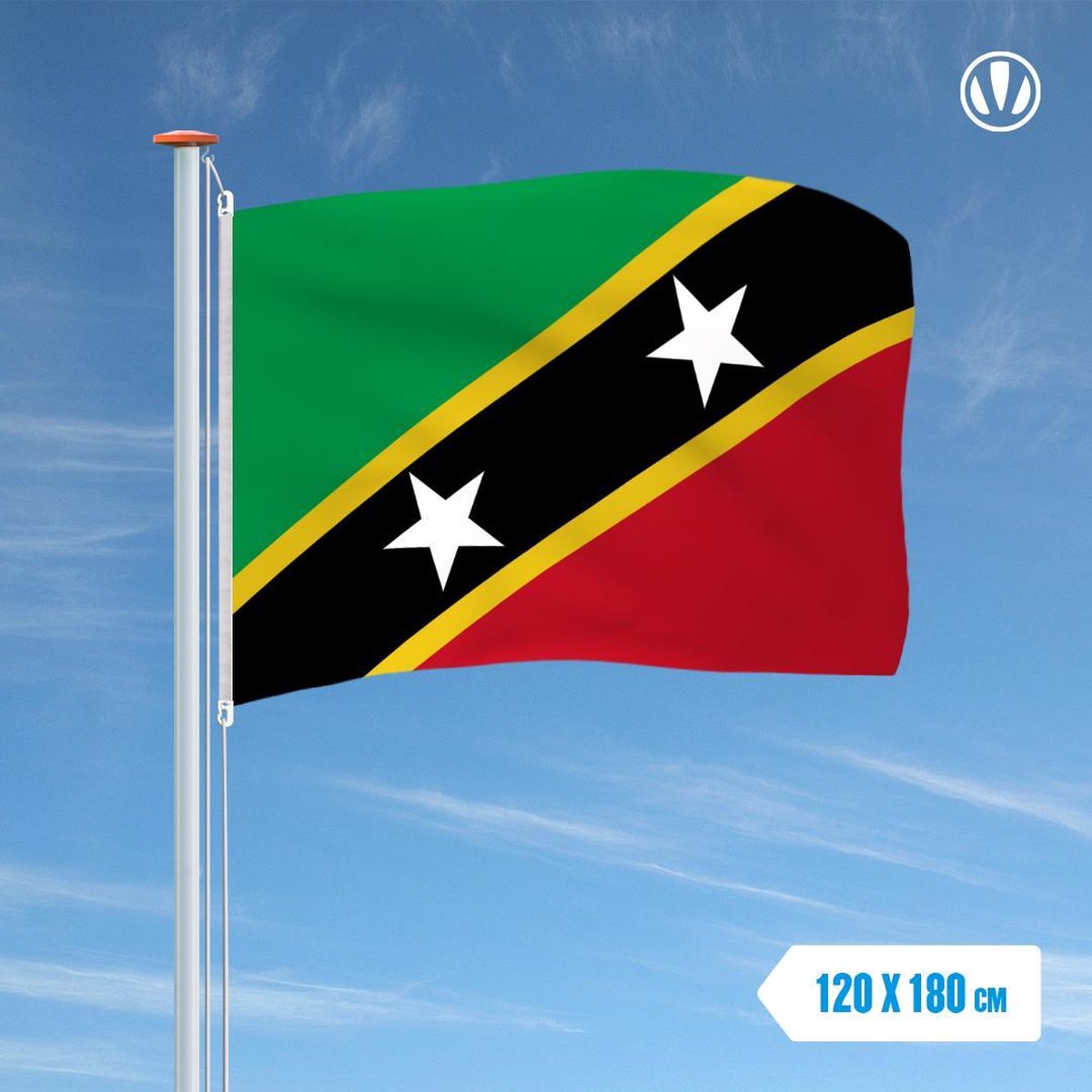 Vlag Saint Kitts en Nevis 120x180cm