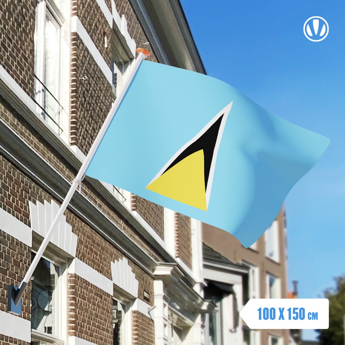 Vlag Saint Lucia 100x150cm - Glanspoly