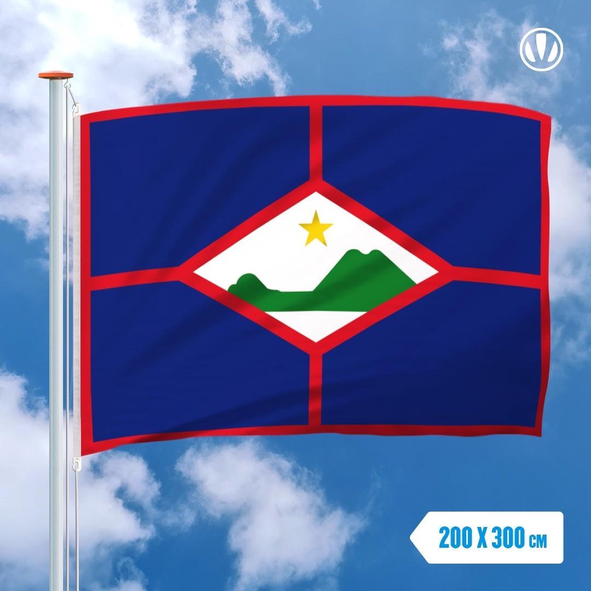 Vlag Sint Eustatius 200x300cm - Glanspoly