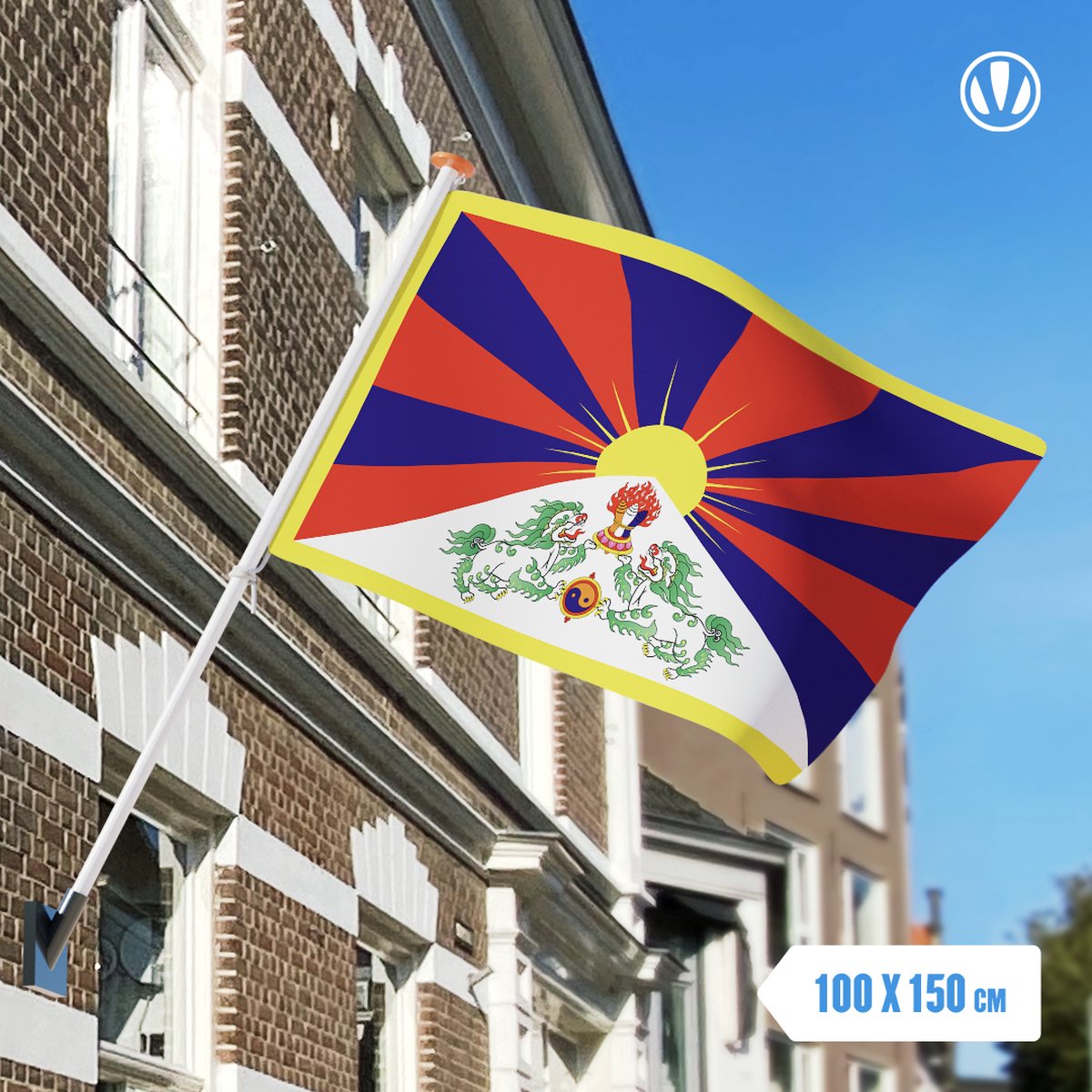 Vlag Tibet 100x150cm gevelvlag - Spunpoly