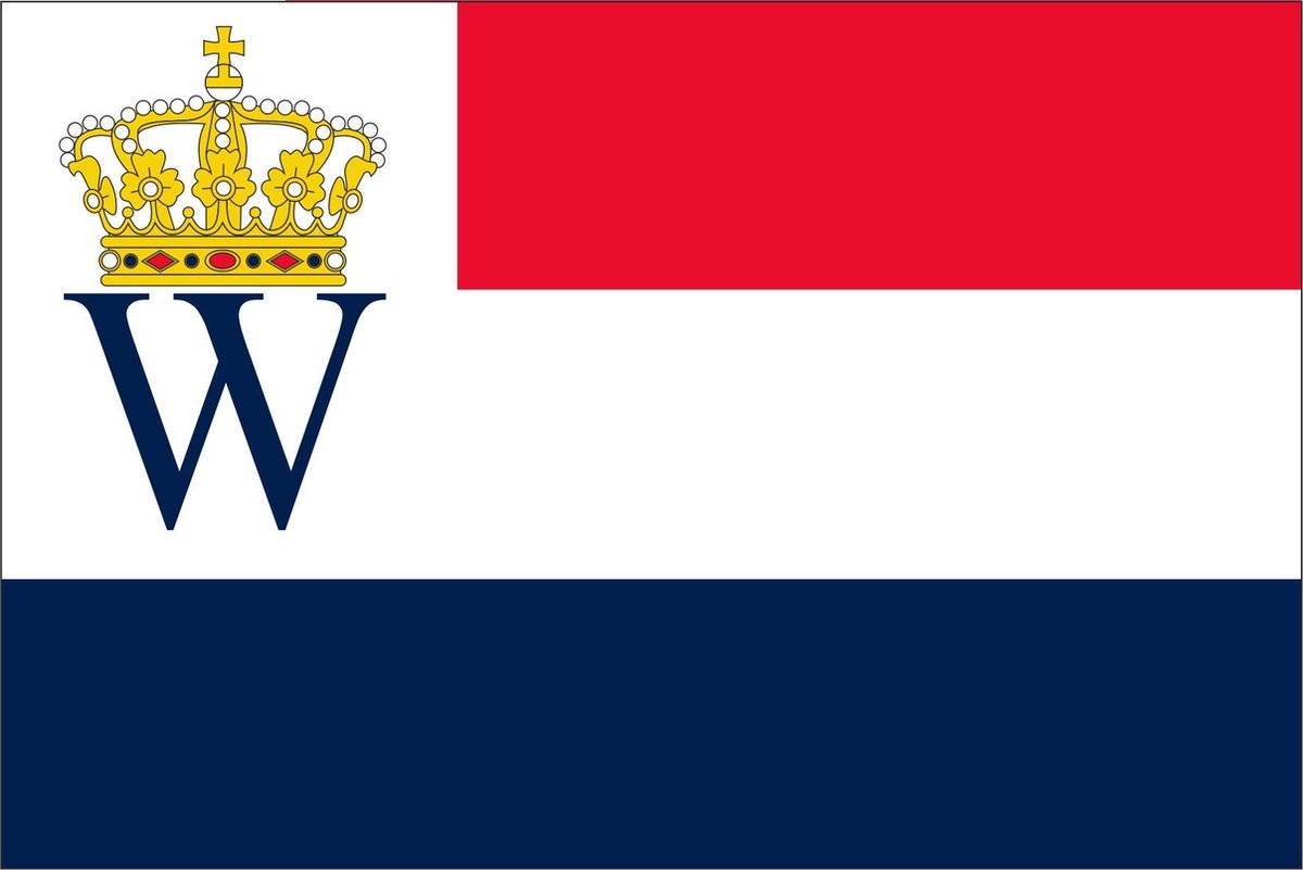 Vlag Troonsopvolging Willem IV en Maxima der Nederlanden 150x225cm