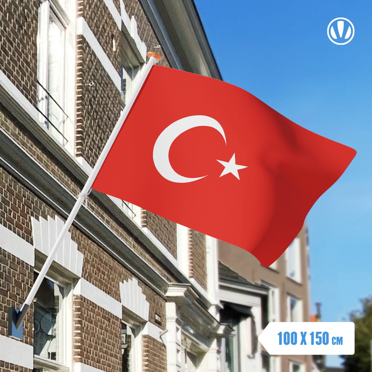 Vlag Turkije 100x150cm