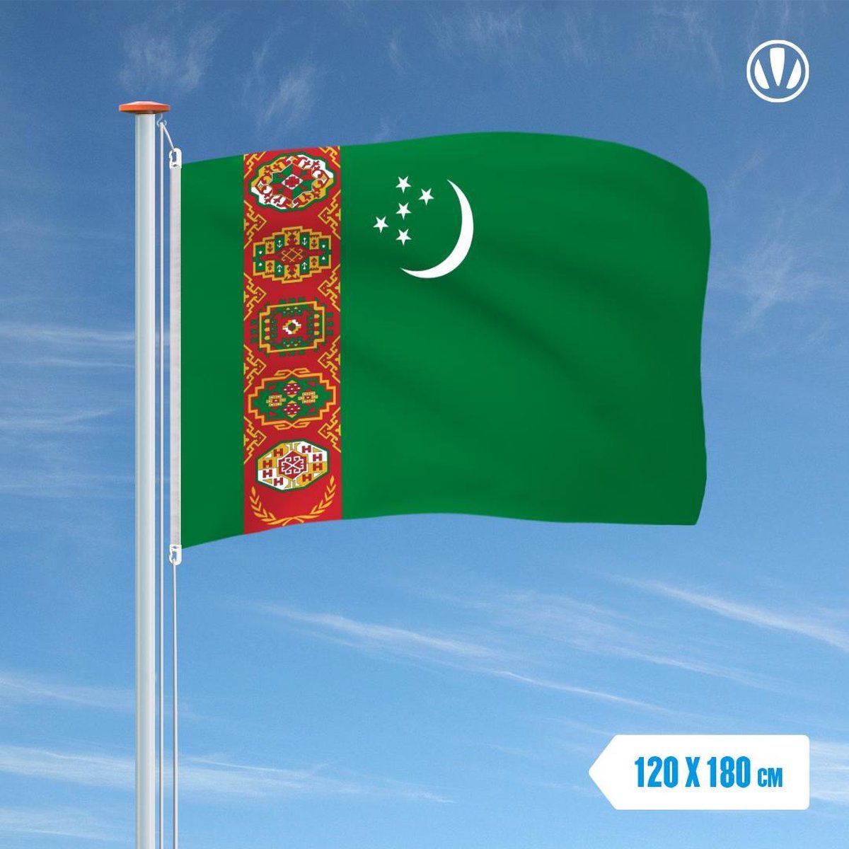 Vlag Turkmenistan 120x180cm