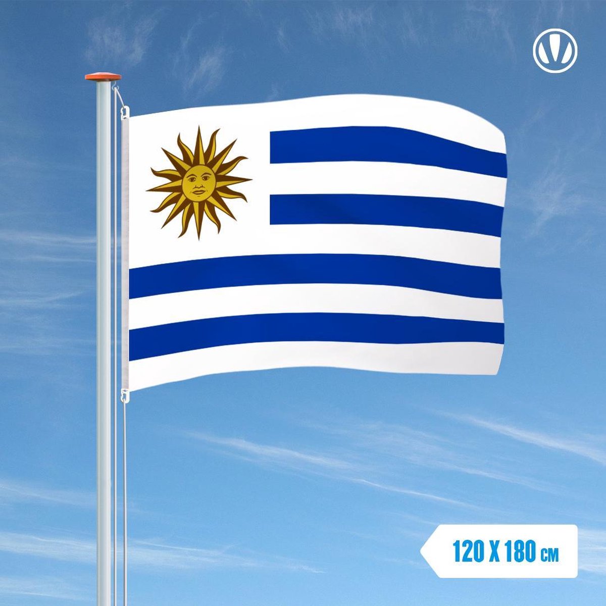 Vlag Uruguay 120x180cm