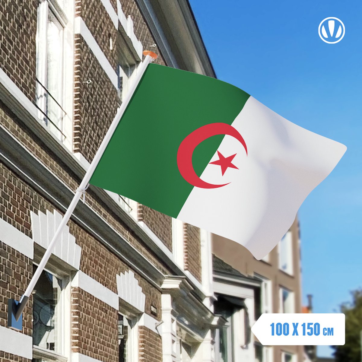 vlag Algerije 100x150cm Spunpoly