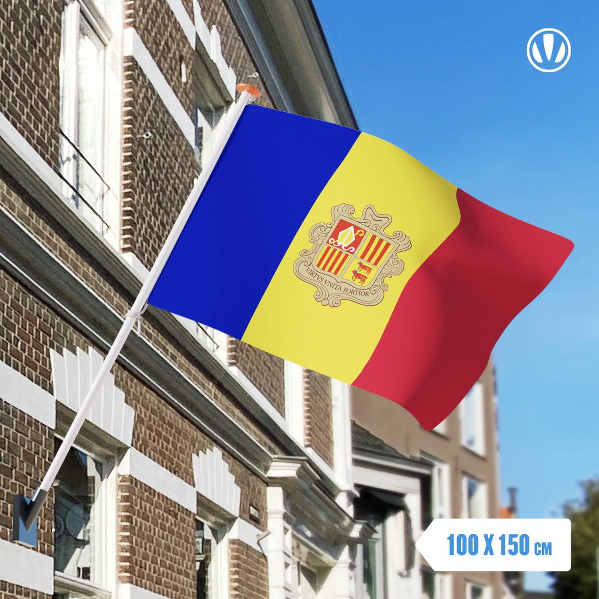 vlag Andorra 100x150cm