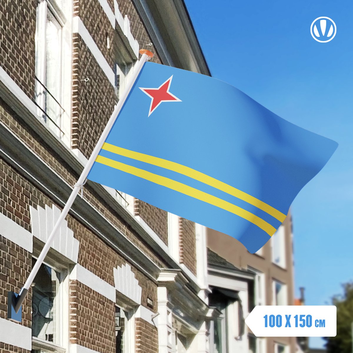 vlag Aruba 100x150cm - Spunpoly