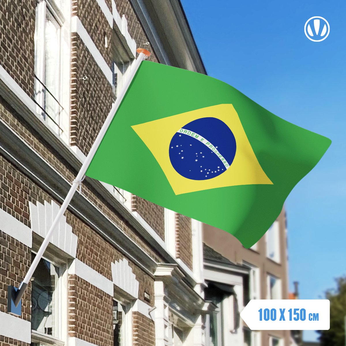 vlag Brazilië 100x150cm - Spunpoly