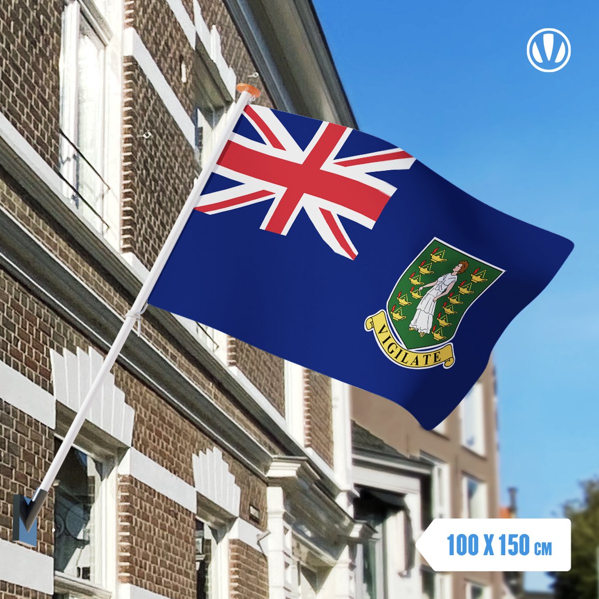 vlag Britse Maagdeneilanden 100x150cm - Spunpoly