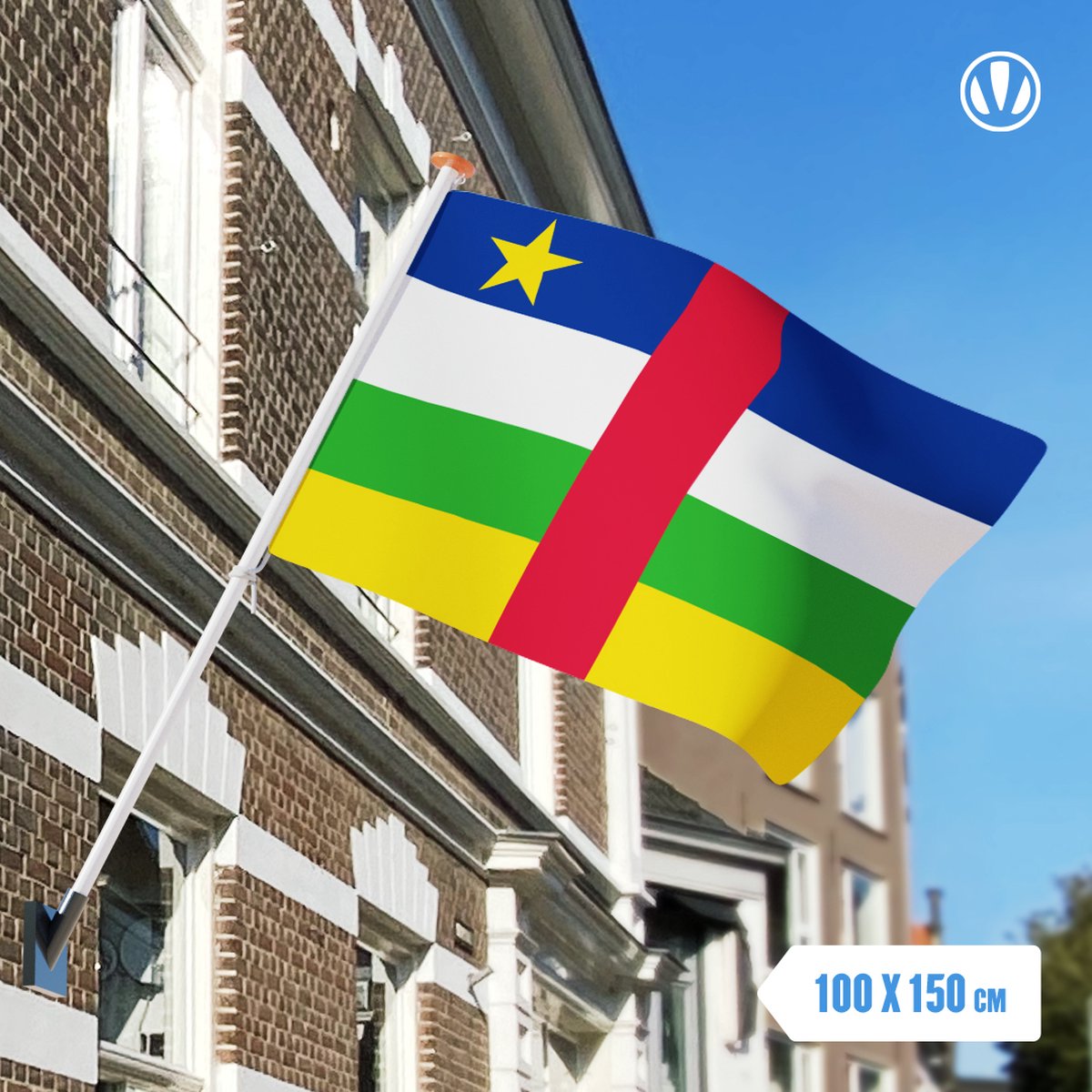 vlag Centraal Afrikaanse Republiek 100x150cm - Spunpoly