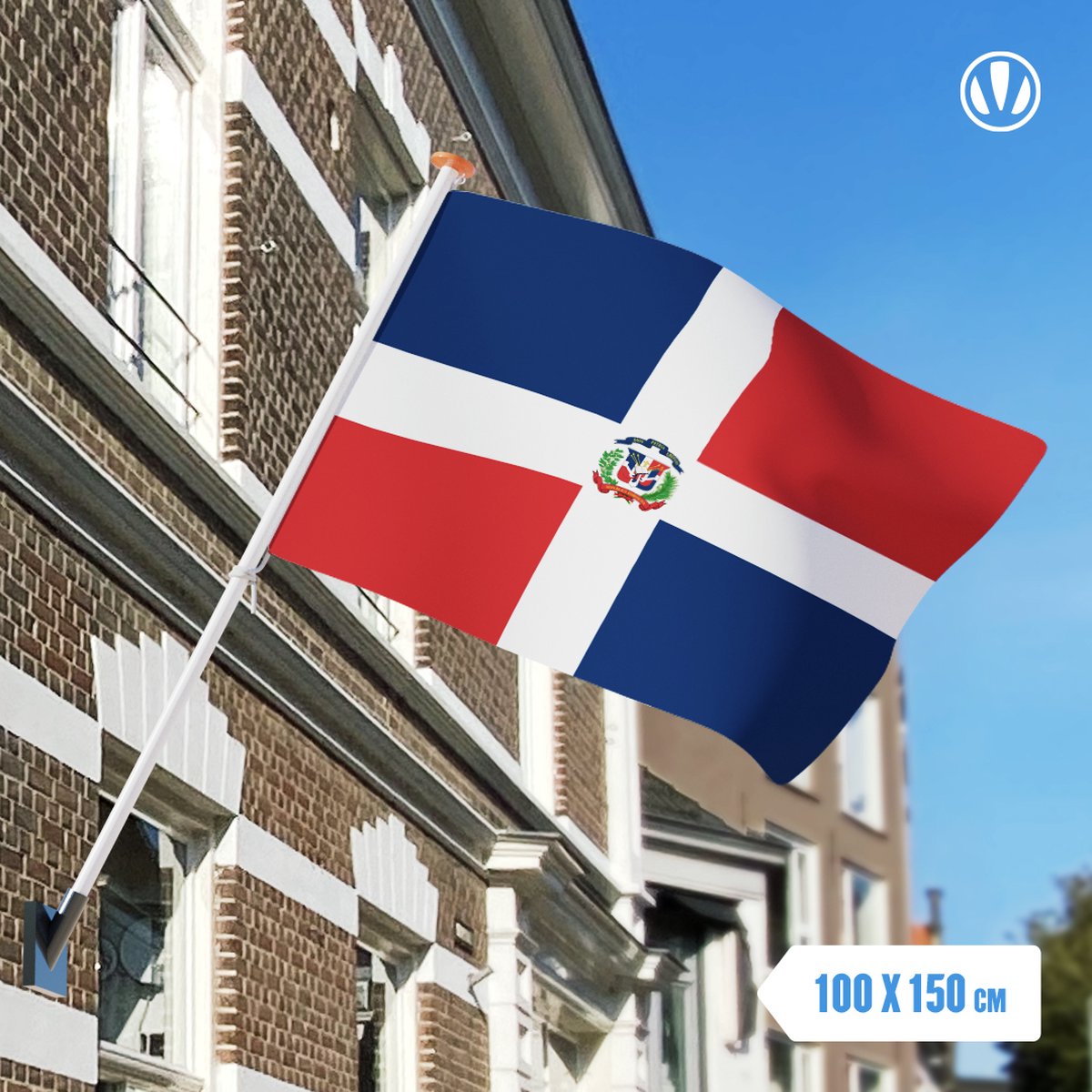 vlag Dominicaanse Republiek 100x150cm - Spunpoly