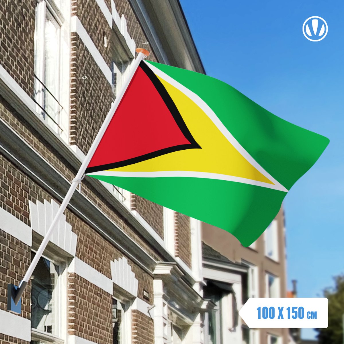 vlag Guyana 100x150cm - Spunpoly