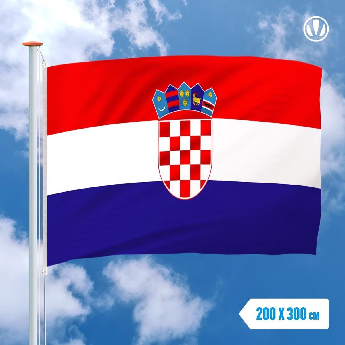 vlag Kroatië 200x300cm - Spunpoly