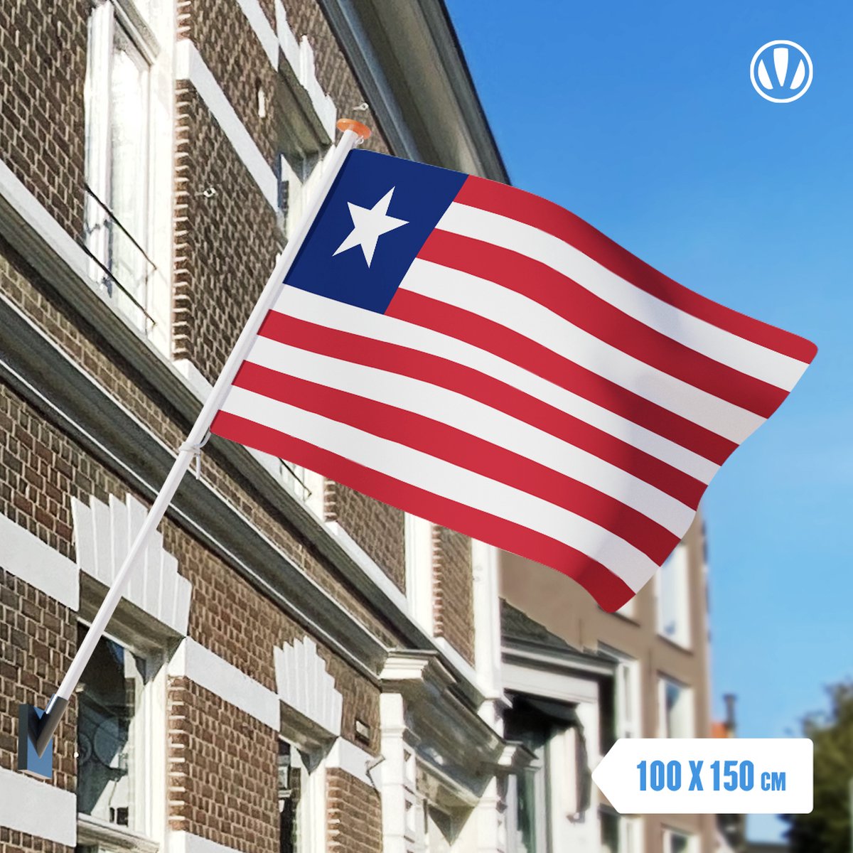 vlag Liberia 100x150cm - Spunpoly