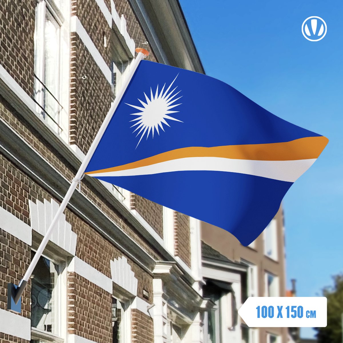 vlag Marshalleilanden 100x150cm- Spunpoly