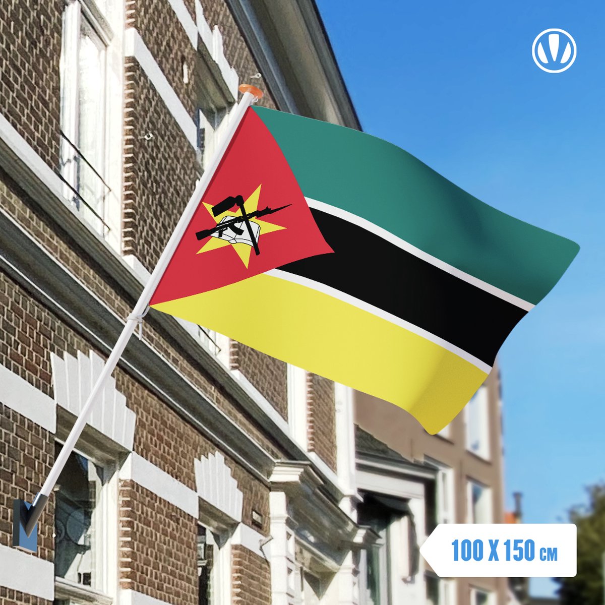 vlag Mozambique 100x150cm - Spunpoly