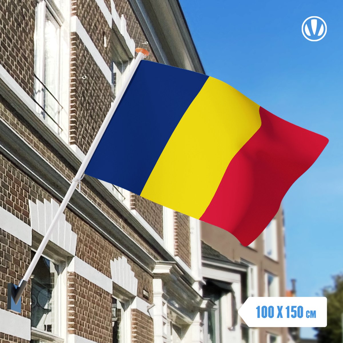 vlag Tsjaad 100x150cm - Spunpoly