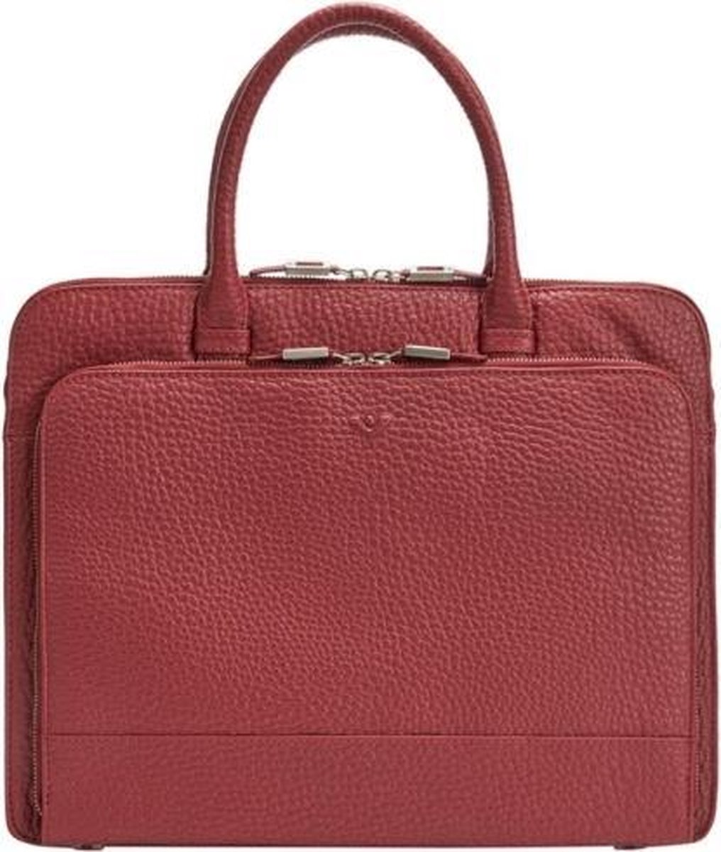 Voi Laptoptas Grain Leather Leer - rood