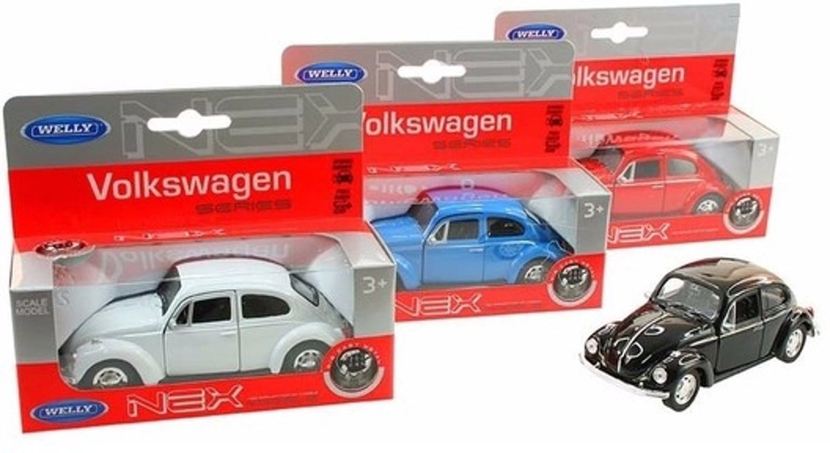 Speelgoed zwarte Volkswagen Kever classic auto 14,5 cm - modelauto / auto schaalmodel