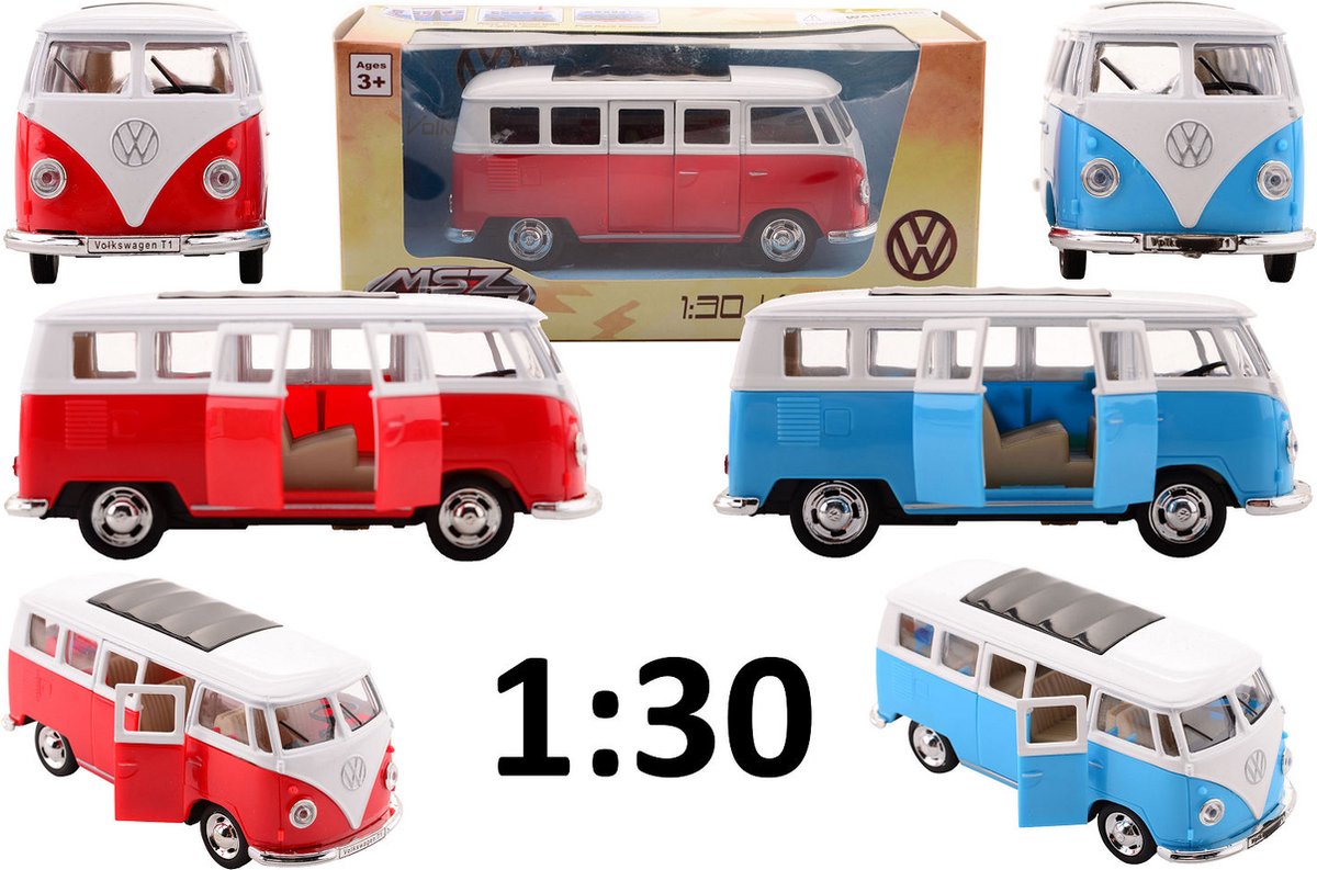 Super Cars 1:30 Volkswagen Bus T1 - 2 assorti