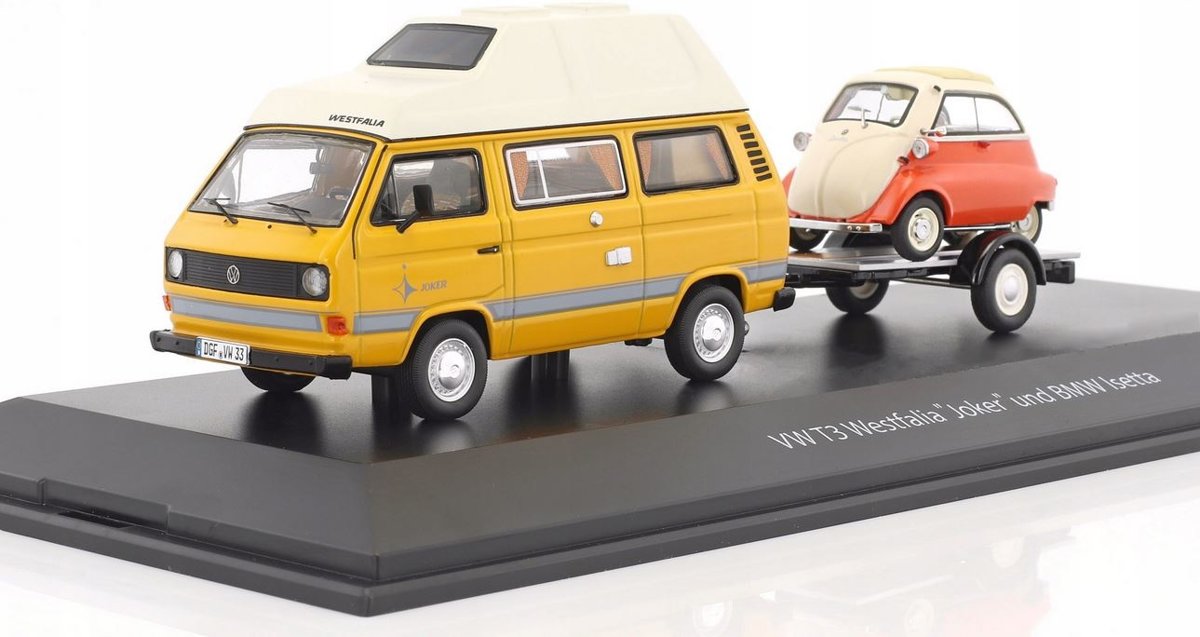 Volkswagen T3 Westfalia Joker Camping Bus und BMW Isetta - 1:43 - Schuco