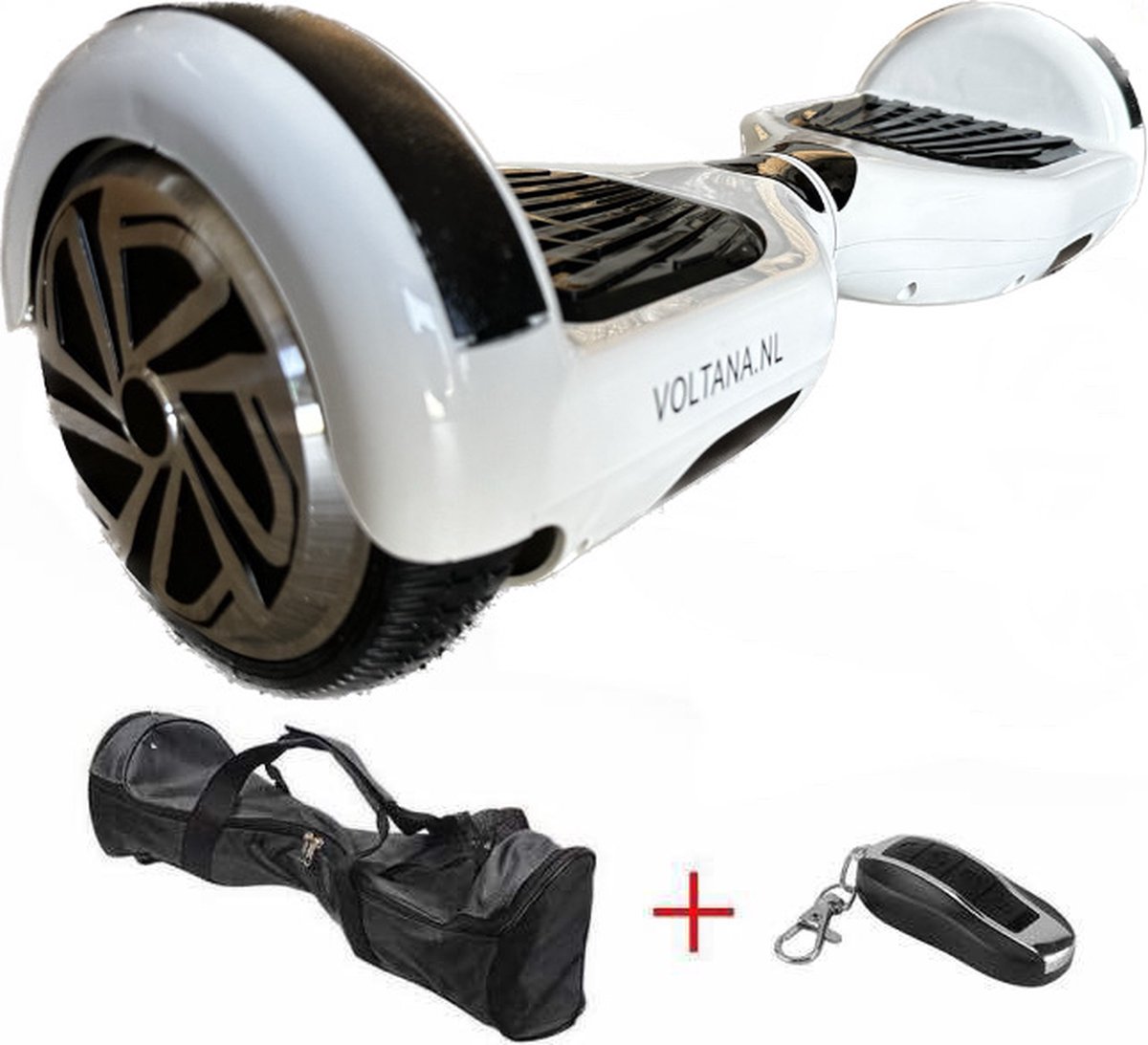 VOLTANA Hoverboard WIT, BLUETOOTH, TAOTAO, SAMSUNG accu, 700Watt, DRAAGTAS Led verlichting, Afstandsbediening, Aluminium Design velgen, Rubberen bumpers