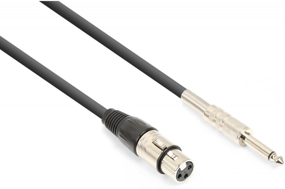 Vonyx audiokabel 6,3mm jack (mono) - XLR (f) - 6 meter