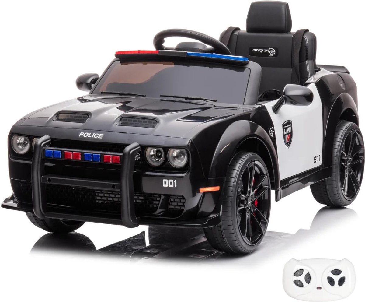 Dodge Charger SRT - Politieauto voor Kinderen - 12V - 1 tot 6 jaar - Zwart