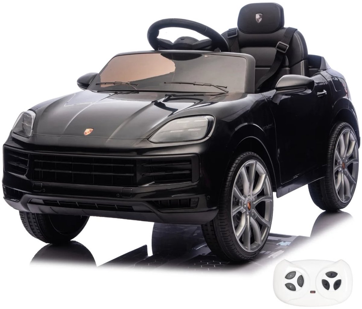 Porsche Cayenne Elektrische Kinderauto 12V - 1 tot 5 jaar - Vernieuwde Li-ion Accu - Zwart