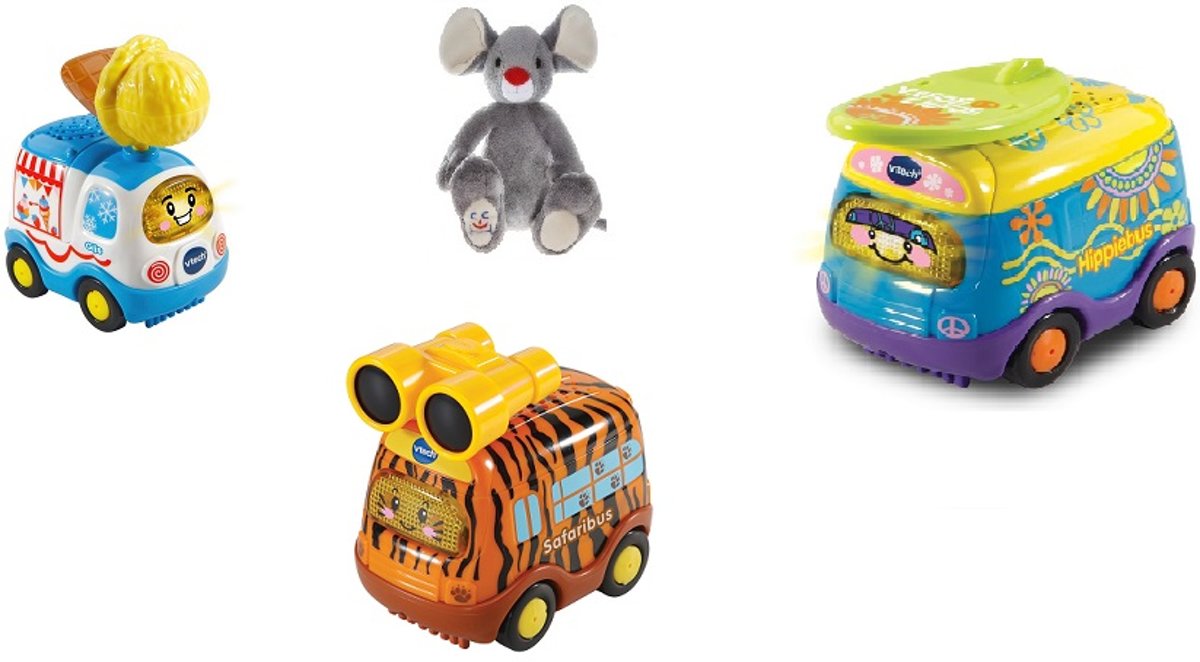 VTech bundel 3 stuks Toet Toet Autos Special: Hippie Bus Harm De safariebus, en de ijscowagen