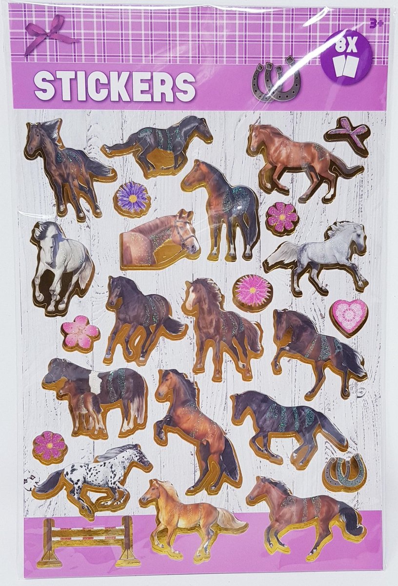 PAARDEN STICKERS - 8 VELLEN