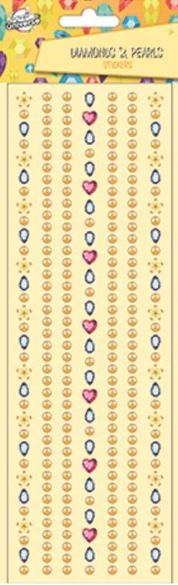 W&o Stickers Diamonds & Pearls Meisjes 27 X 9,5 Cm Geel