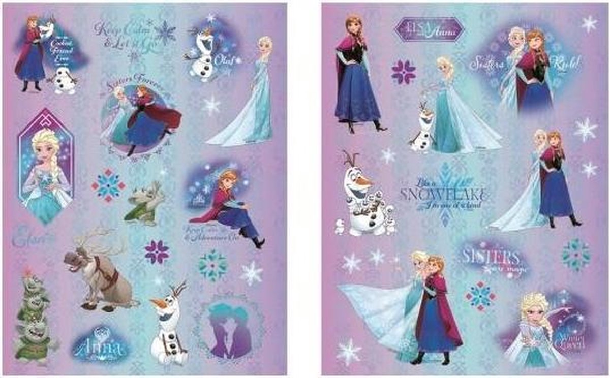 W&o Stickervel Frozen Junior 25,5 Cm Papier Paars 2 Stuks
