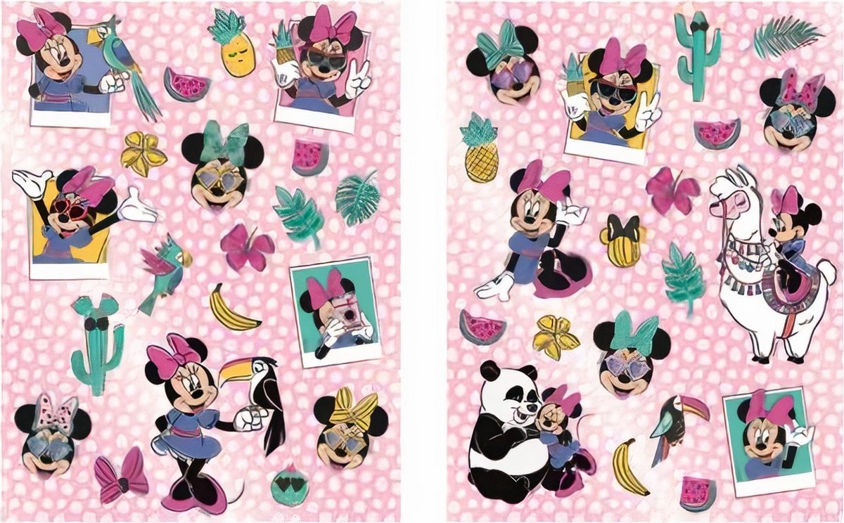 W&o Stickervel Minnie Mouse Junior 25,5 Cm Papier Roze 2 Stuks