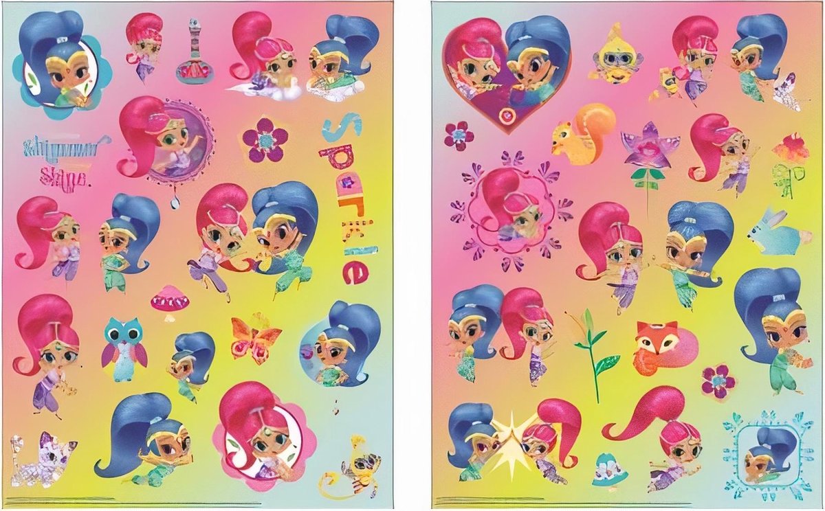 W&o Stickervel Shimmer En Shine Junior 30 Cm Papier 2 Stuks