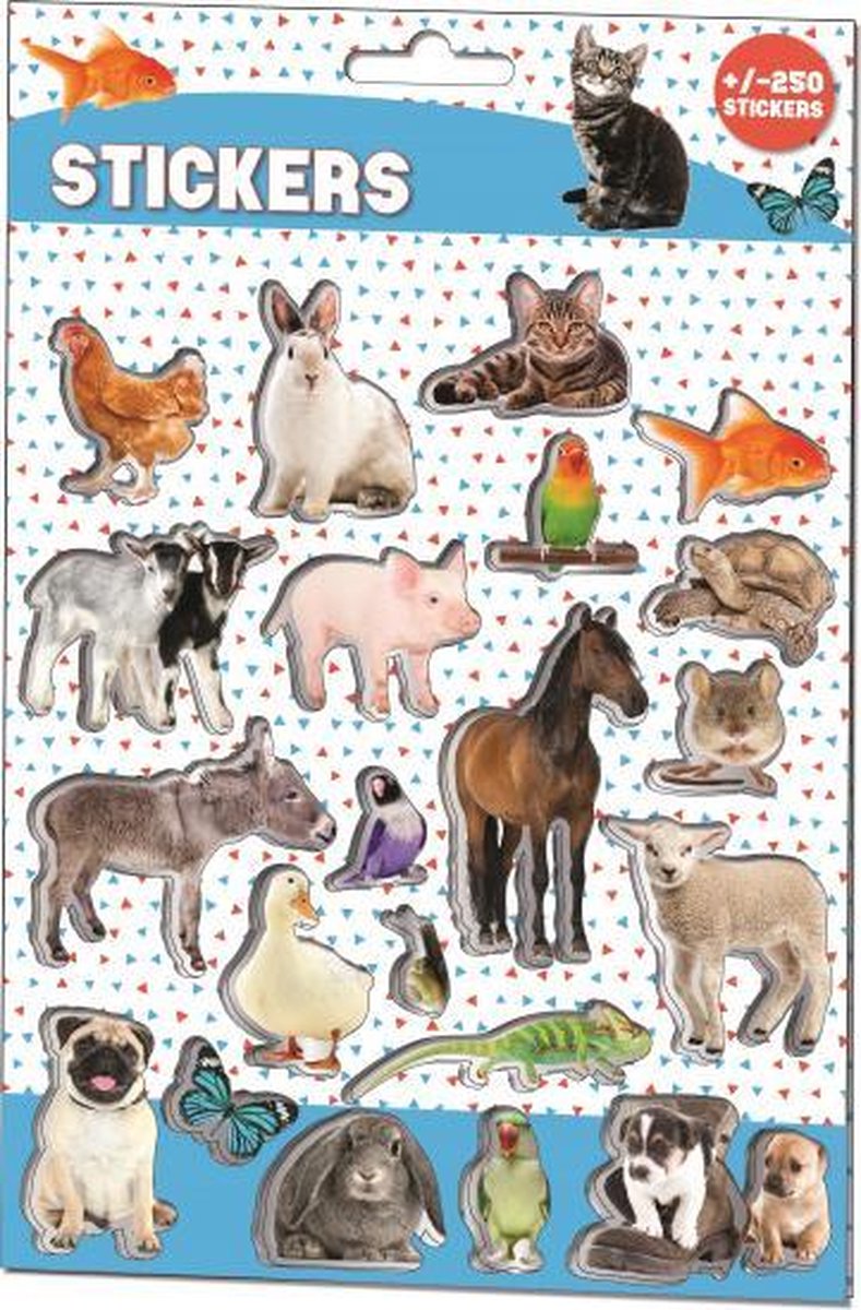 stickers junior 15 x 23 cm papier blauw/wit 250 stuks